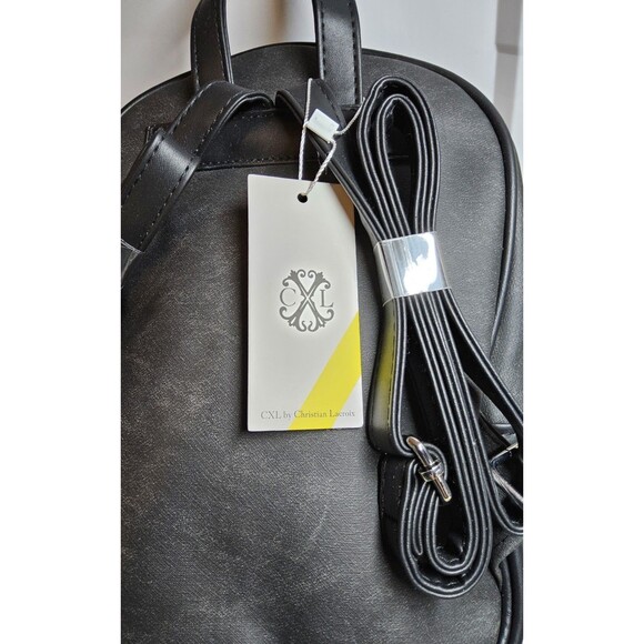 CXL by Christian Lacroix Marley PU Denim Backpack MSRP $98 NEW with Tag Black main image 5